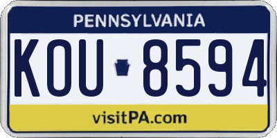 PA license plate KOU8594