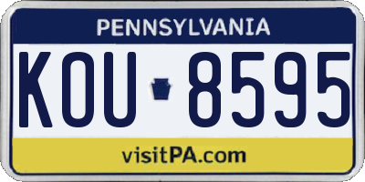PA license plate KOU8595
