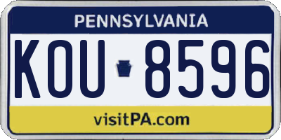 PA license plate KOU8596