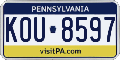 PA license plate KOU8597