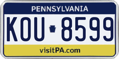 PA license plate KOU8599