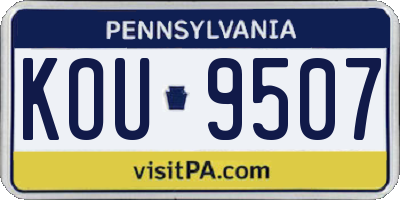 PA license plate KOU9507