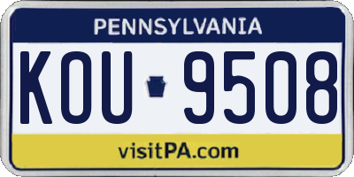 PA license plate KOU9508