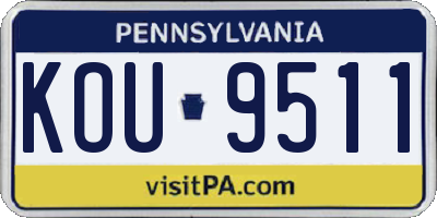 PA license plate KOU9511