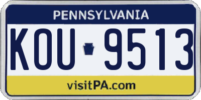 PA license plate KOU9513