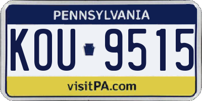 PA license plate KOU9515