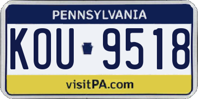 PA license plate KOU9518