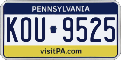 PA license plate KOU9525