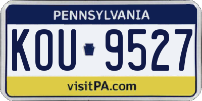 PA license plate KOU9527