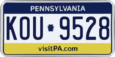PA license plate KOU9528