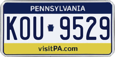 PA license plate KOU9529