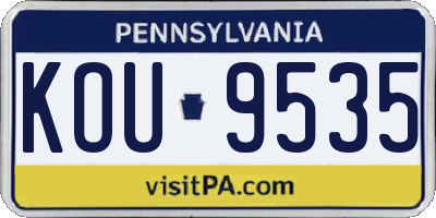 PA license plate KOU9535