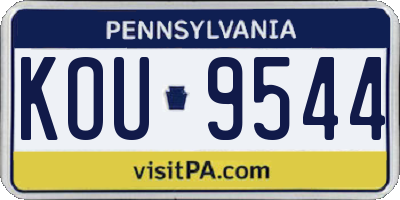 PA license plate KOU9544