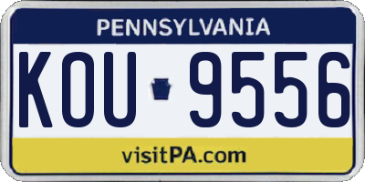 PA license plate KOU9556