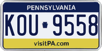 PA license plate KOU9558