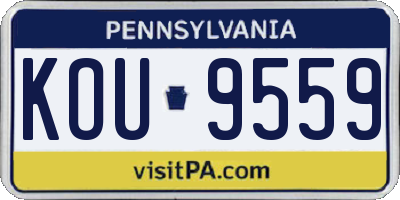 PA license plate KOU9559