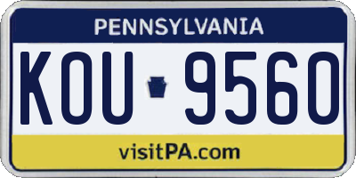 PA license plate KOU9560