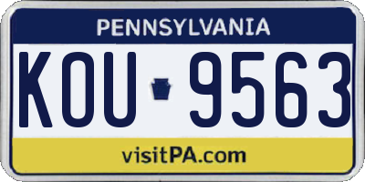 PA license plate KOU9563