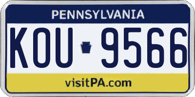 PA license plate KOU9566