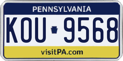 PA license plate KOU9568