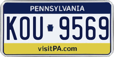 PA license plate KOU9569