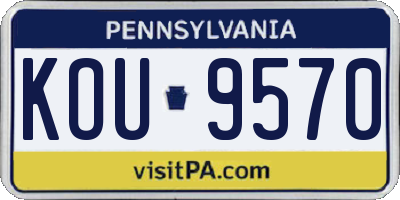PA license plate KOU9570