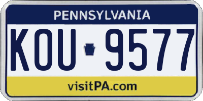 PA license plate KOU9577