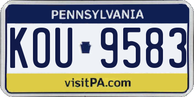 PA license plate KOU9583