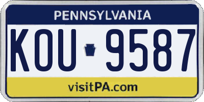 PA license plate KOU9587
