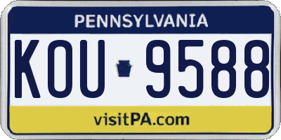 PA license plate KOU9588