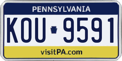 PA license plate KOU9591