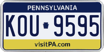 PA license plate KOU9595