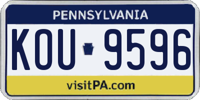 PA license plate KOU9596