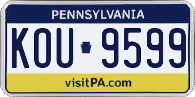 PA license plate KOU9599