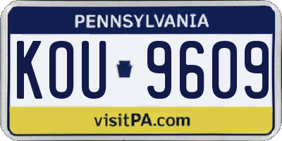 PA license plate KOU9609