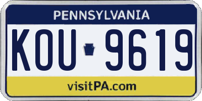 PA license plate KOU9619