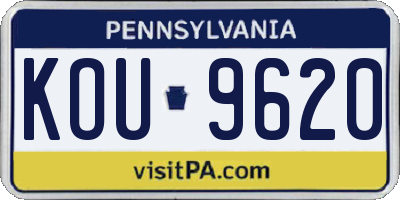 PA license plate KOU9620