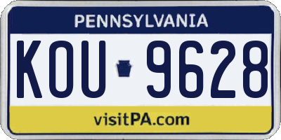 PA license plate KOU9628