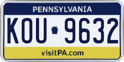 PA license plate KOU9632