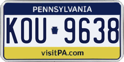 PA license plate KOU9638