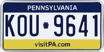 PA license plate KOU9641