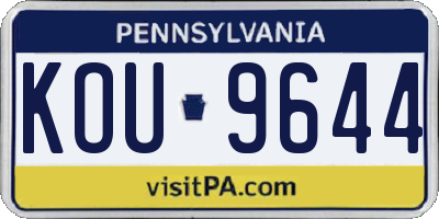 PA license plate KOU9644