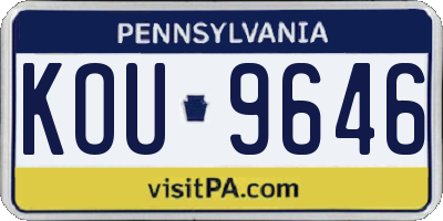 PA license plate KOU9646