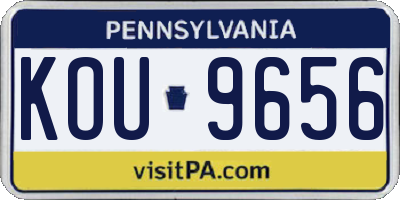 PA license plate KOU9656