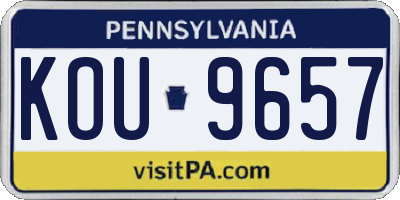 PA license plate KOU9657