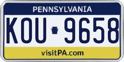 PA license plate KOU9658