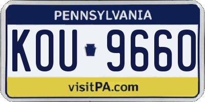 PA license plate KOU9660