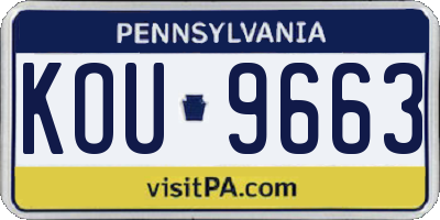PA license plate KOU9663