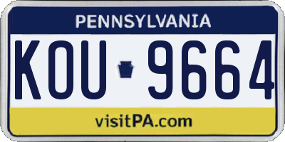 PA license plate KOU9664