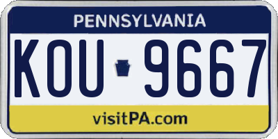 PA license plate KOU9667